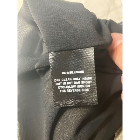 Lafayette 148 Silk Maxi Dress Abstract Print Sleeveless Black Size L - Picture 7 of 8